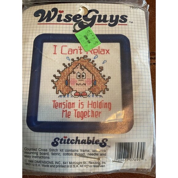 Lot 4 VTG Cross Stitch Kits NIP Wise Guys Sunset And New Berlin Co Made In USA - Picture 3 of 6